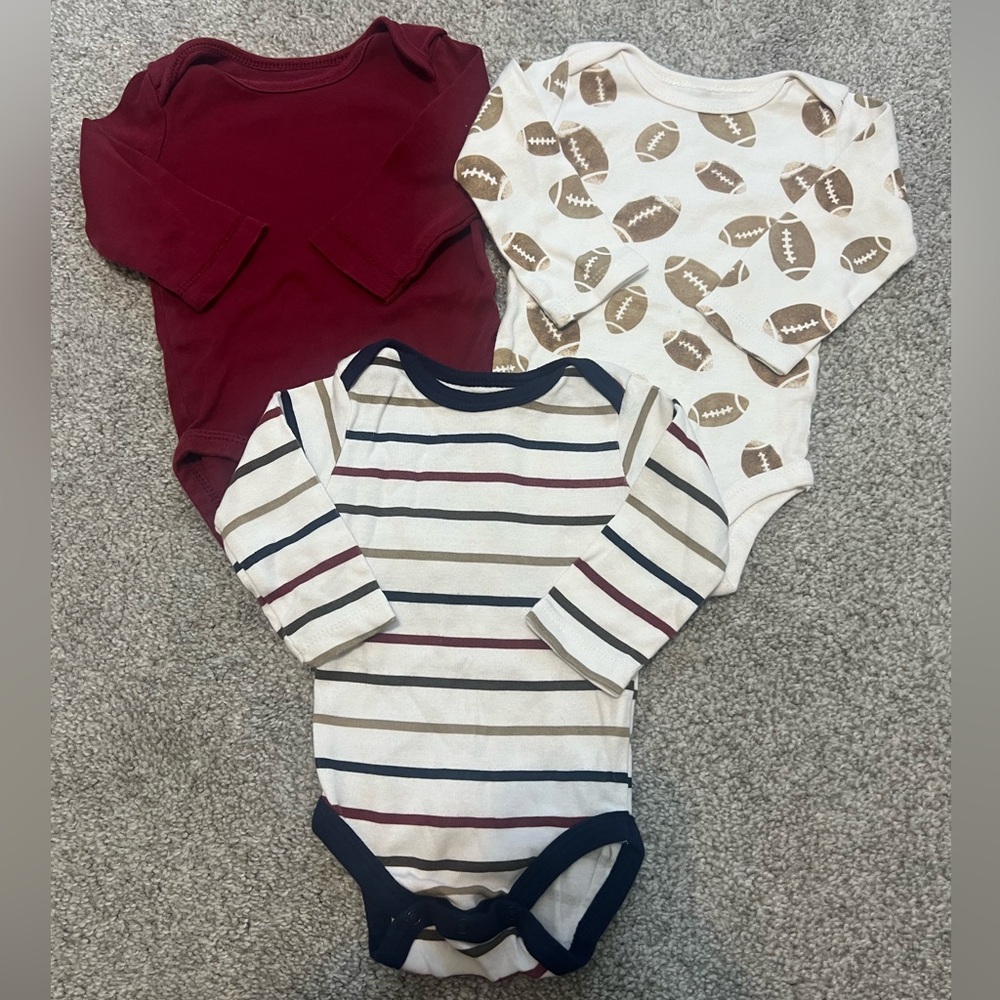 Baby Boy Long Sleeve Bodysuits - 0-3M